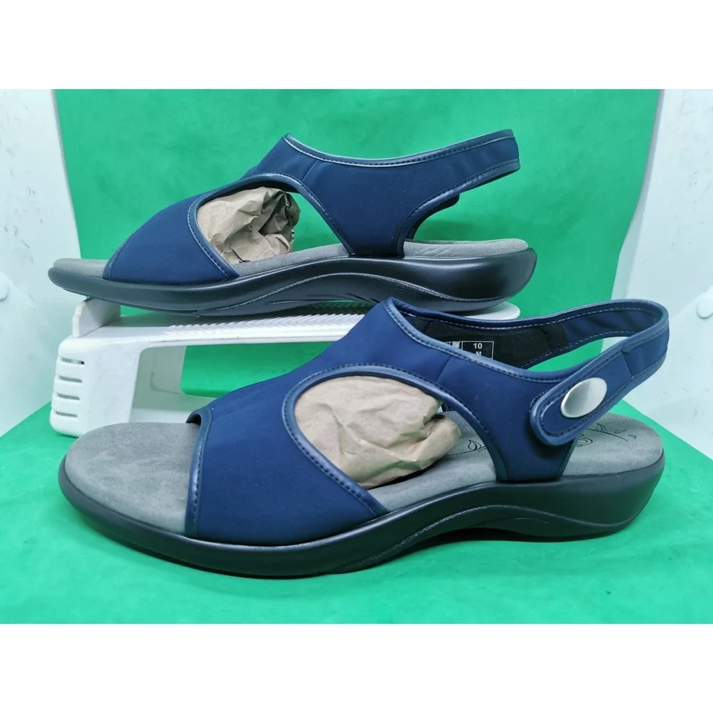 SAS Harmony Heel Strap Sandals Women's Size 10 M Navy Comfort Support Adjustable